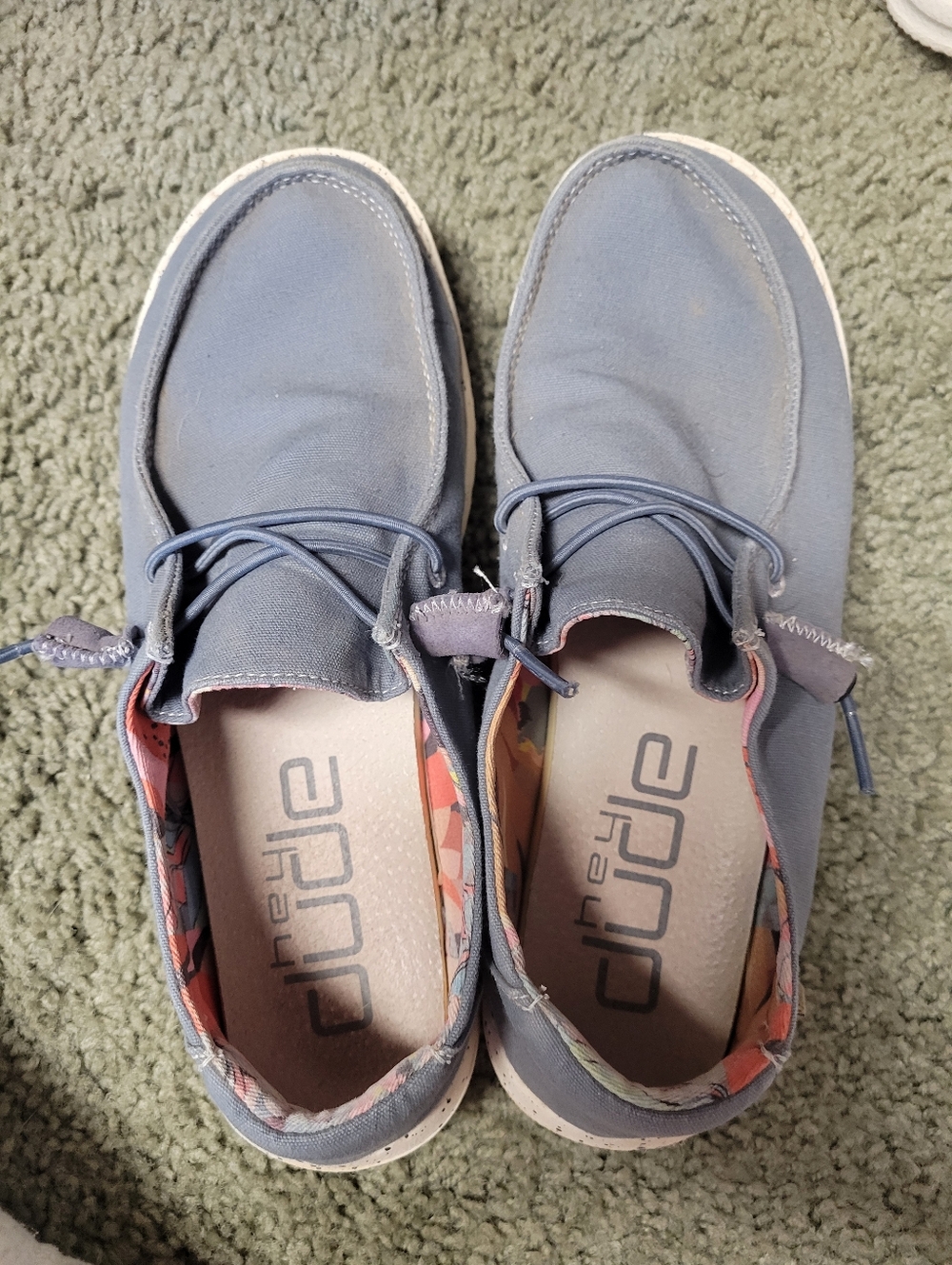 Hey Dude Canvas Slip-Ons in Dusty Blue ,